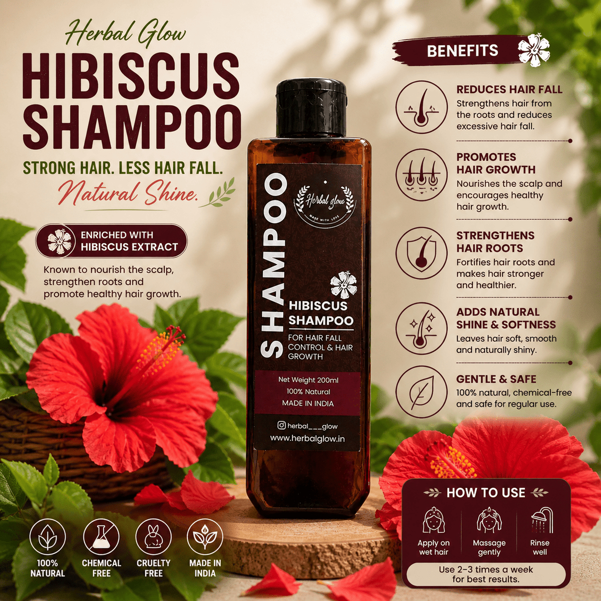 Hibiscus Shampoo - Herbtheroryorganics