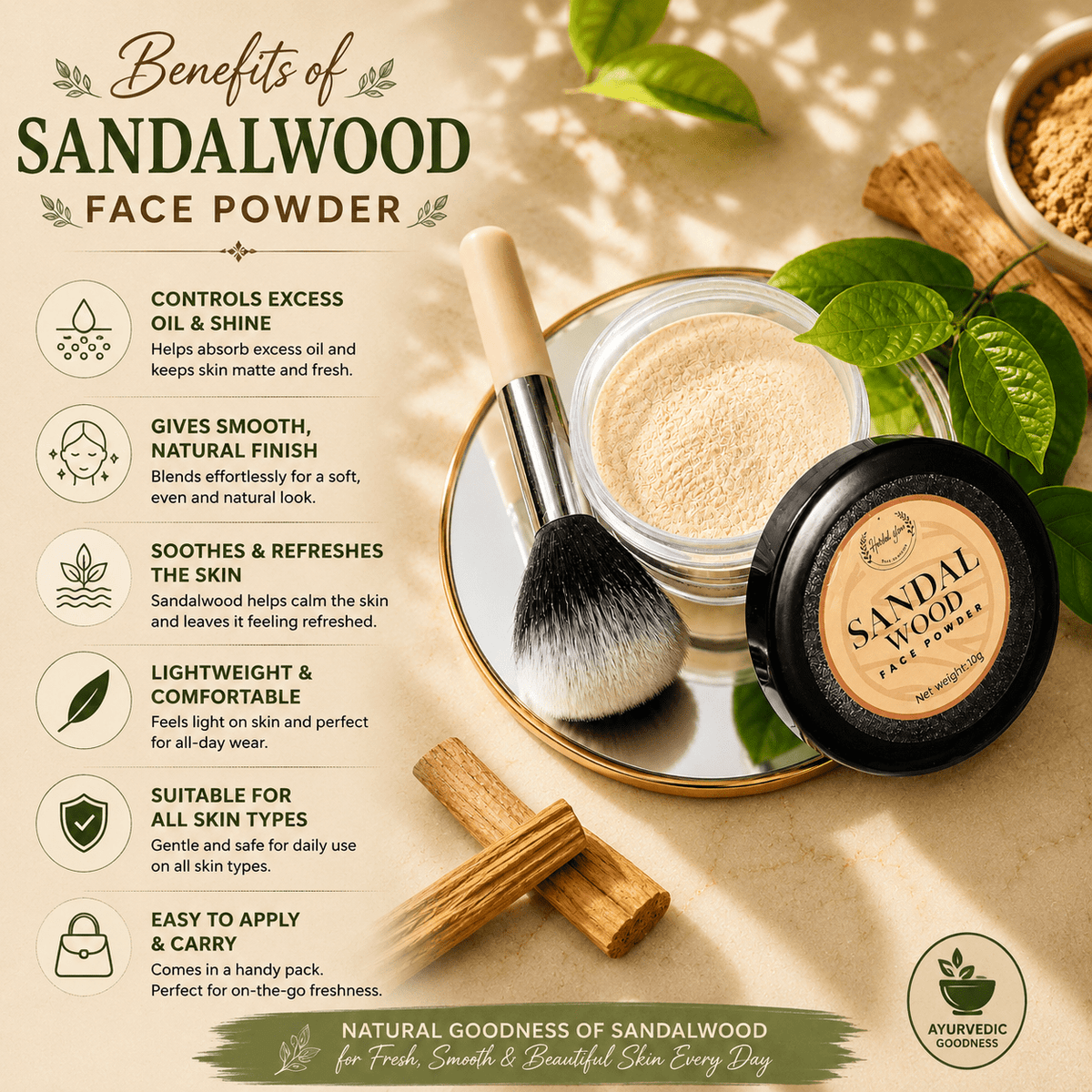 Sandalwood Face Powder - Herbtheroryorganics
